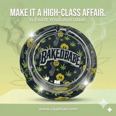 Glass Ashtray | Baked Babe Sassy Smoking Accessory Ziya Blue Ziya Blue