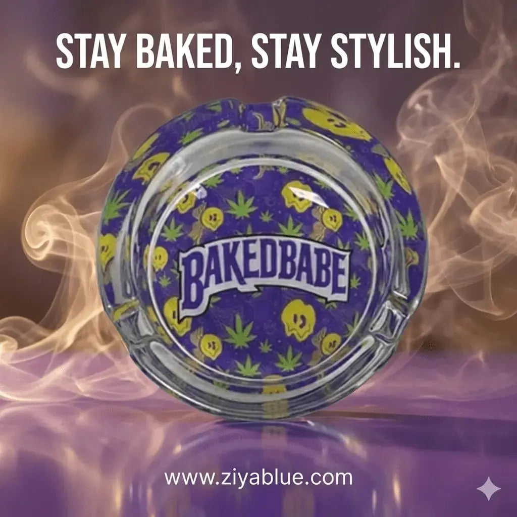 Glass Ashtray | Baked Babe Sassy Smoking Accessory Ziya Blue Ziya Blue