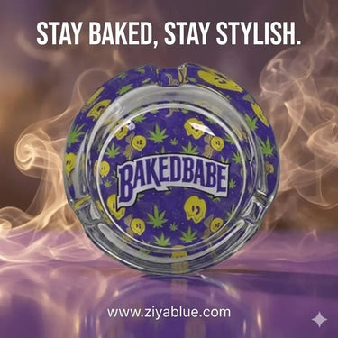 Glass Ashtray | Baked Babe Sassy Smoking Accessory Ziya Blue Ziya Blue