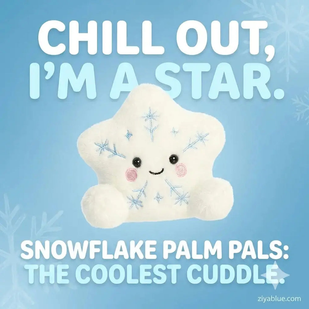 Glisten Snowflake Palm Pals – 5" Plush Aurora Ziya Blue