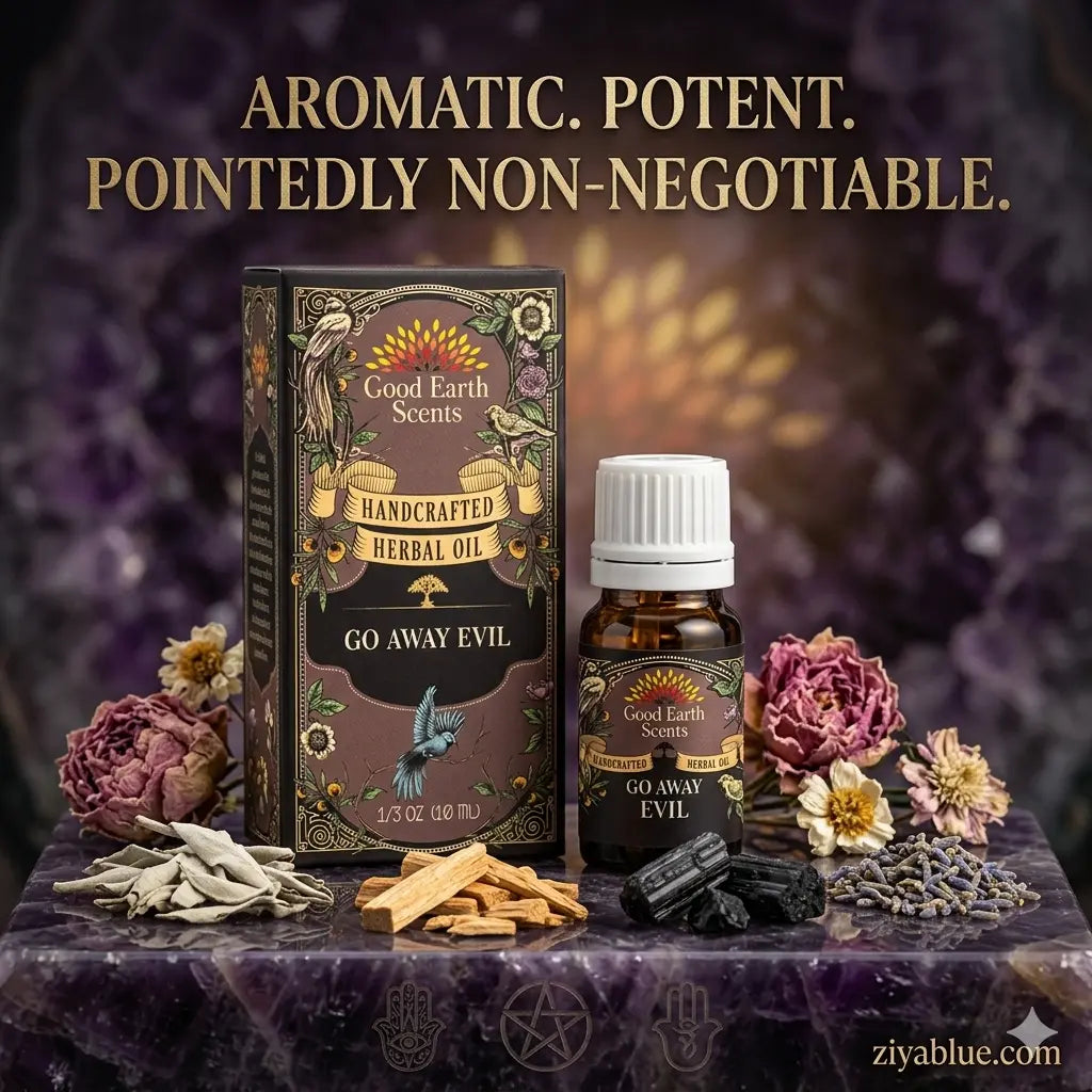 Go Away Evil Essential Oil: 10ml Protective Shield  Ziya Blue