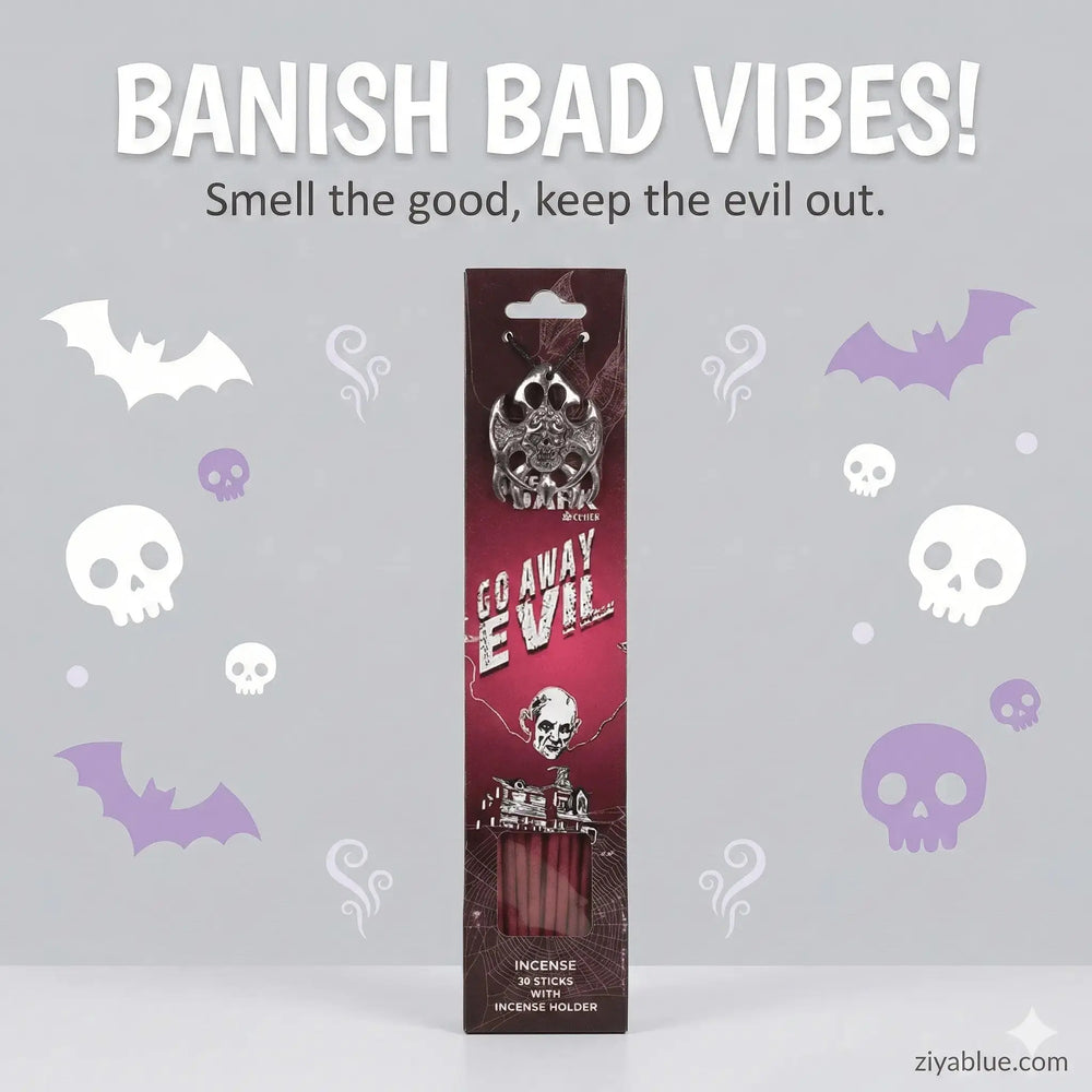 Go Away Evil Incense Set: Rose-Scented Protection 🌹✨ Faire Ziya Blue