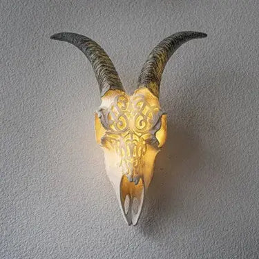 Goat Hanging Decorative Skull w/LED Maeve Toys Ziya Blue