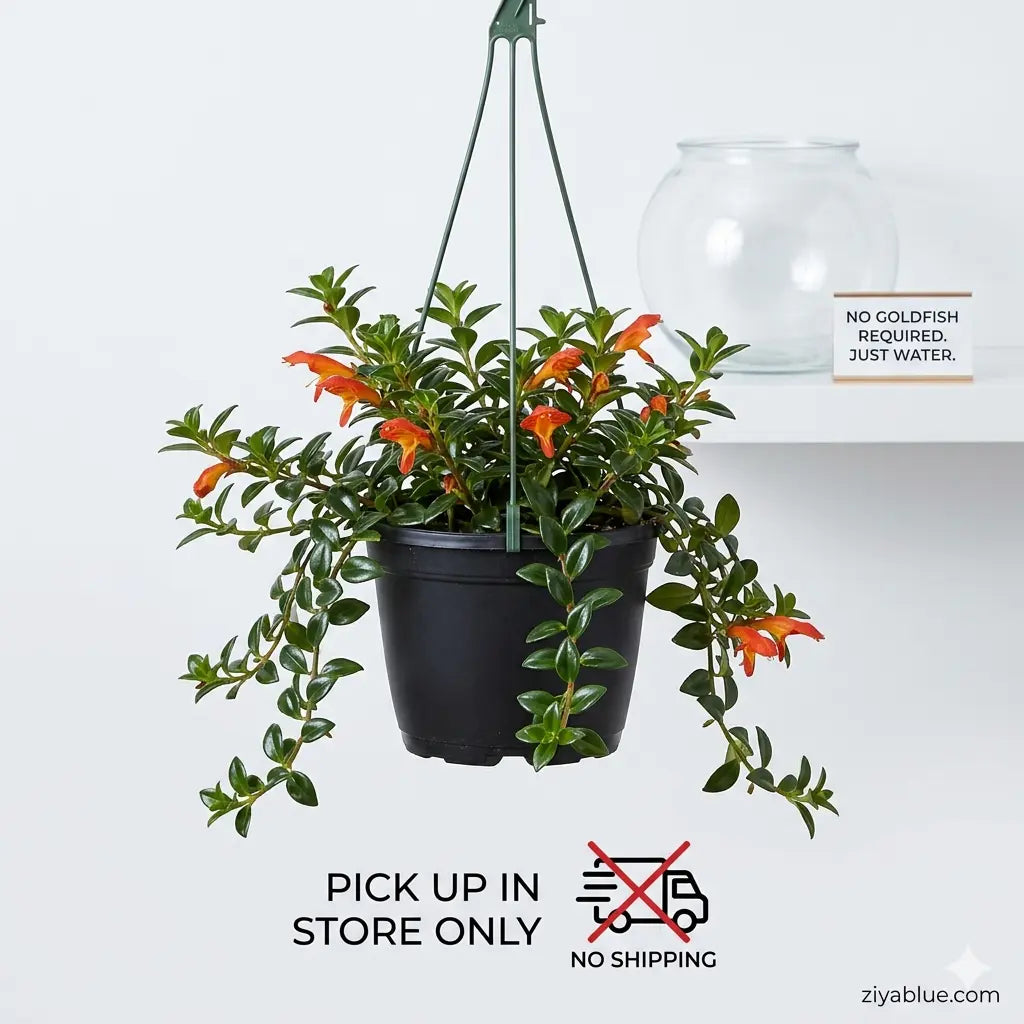 Goldfish Plant Hanging Basket (6"): The "School of Blooms" Vine 🐟🌿  Ziya Blue