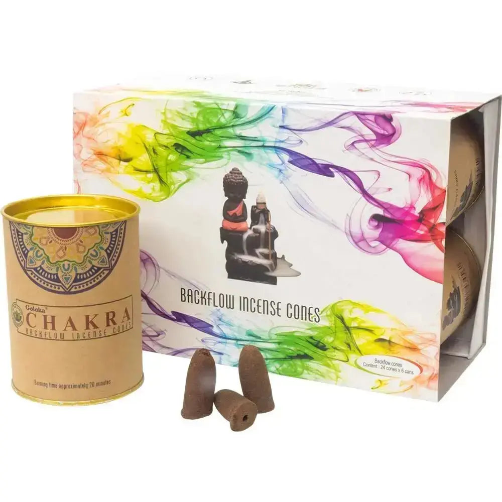 Goloka Chakra Backflow Cones | Zen Waterfall Incense Kheops International Ziya Blue