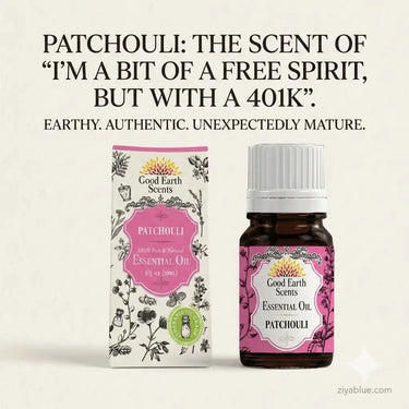 Good Earth Scents Patchouli Essential Oil (10ml) Designs by Deekay Inc. Ziya Blue