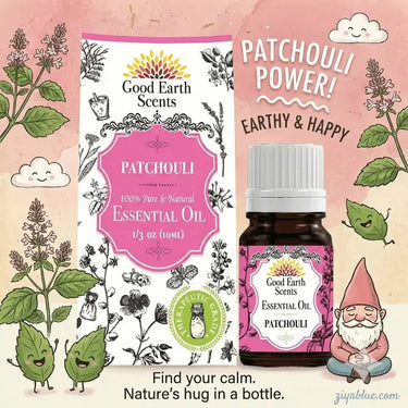 Good Earth Scents Patchouli Essential Oil (10ml) Designs by Deekay Inc. Ziya Blue