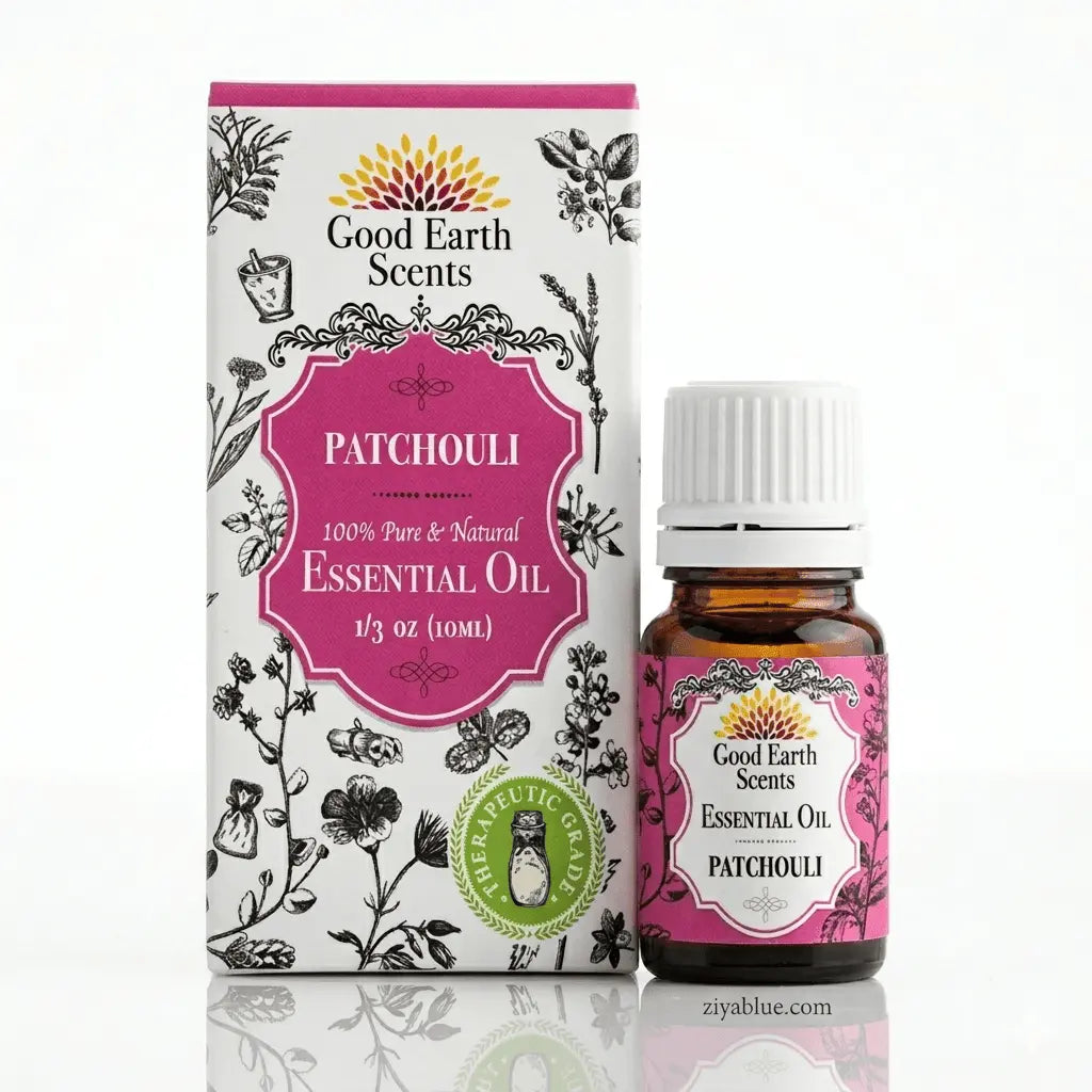 Good Earth Scents Patchouli Essential Oil (10ml) Designs by Deekay Inc. Ziya Blue