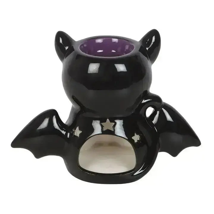 Gothic Bat Cat Oil Burner | Midnight Familiar Wax Warmer Something Different Ziya Blue