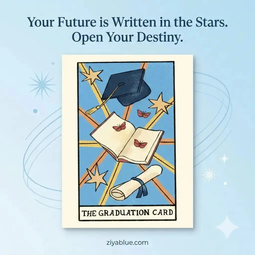 Graduation Tarot Card | "The Graduate" Greeting Big Moods Ziya Blue