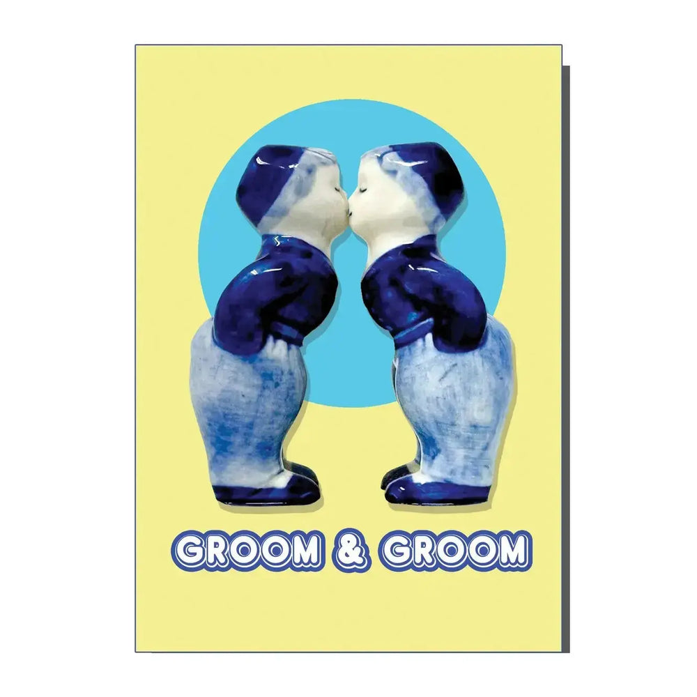 Groom and Groom Wedding Card Bite Your Granny Ziya Blue