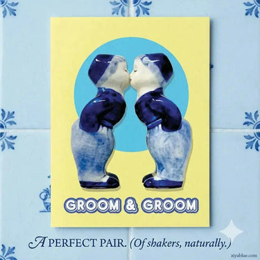 Groom and Groom Wedding Card Bite Your Granny Ziya Blue
