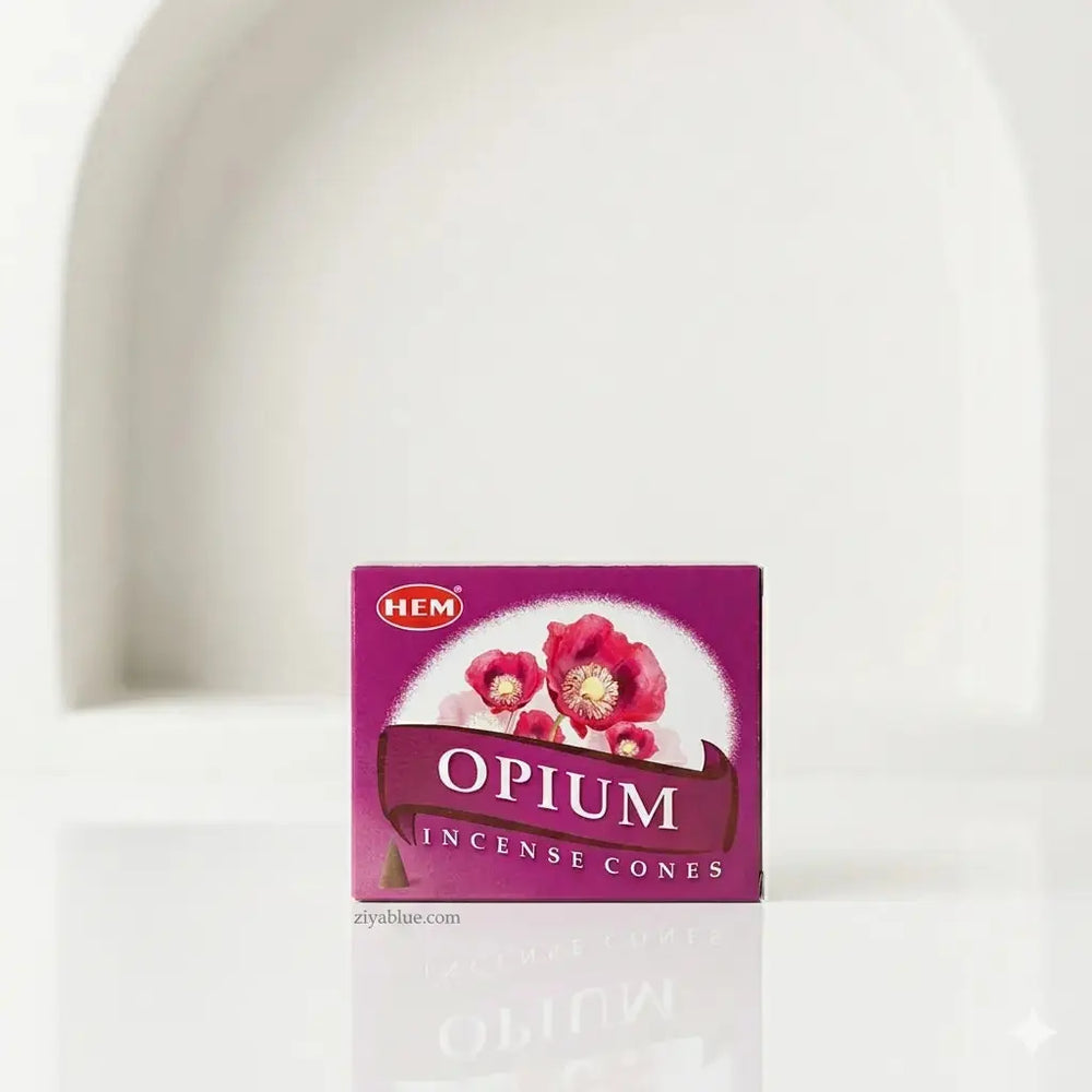 HEM Opium Incense Cones  Ziya Blue