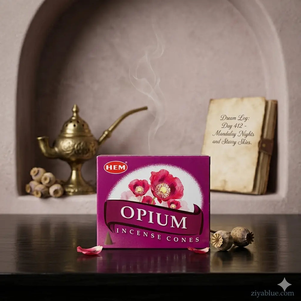 HEM Opium Incense Cones  Ziya Blue