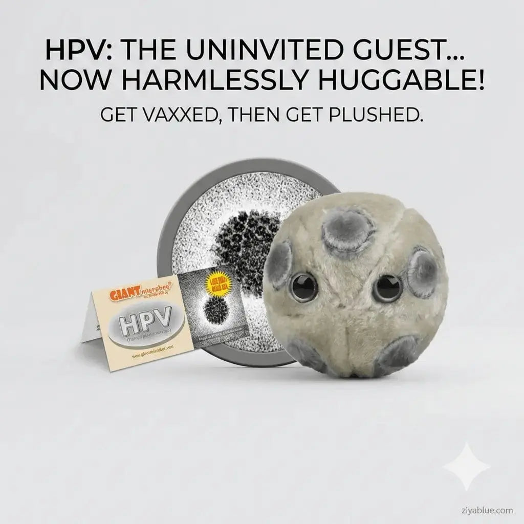 HPV Plush: Vaccine Awareness & Huggable Education 💉🔬 Giant Microbes Ziya Blue