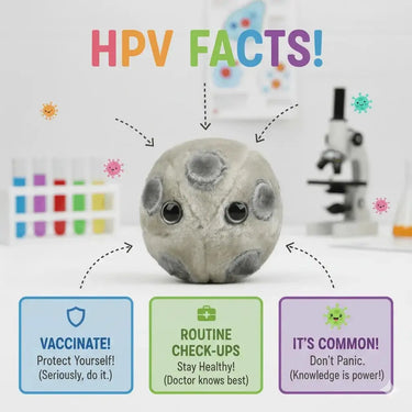 HPV Plush: Vaccine Awareness & Huggable Education 💉🔬 Giant Microbes Ziya Blue