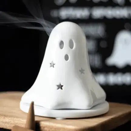 Halloween Ghost Tealight Holder: Buy Cute Ceramic Spooky Decor! Ziya Blue Ziya Blue