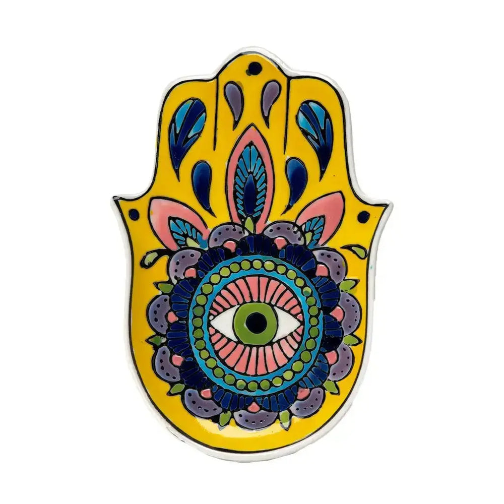 Hamsa Incense Holder – Evil Eye Trinket Dish (5.5") Pacific Giftware Ziya Blue