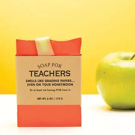 Handmade teacher soap gift: Poisoned Apple Scented Vegan Bar Whiskey River Ziya Blue