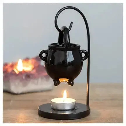 Hanging Cauldron Burner | Spooky Black Ceramic Wax Warmer Something Different Ziya Blue