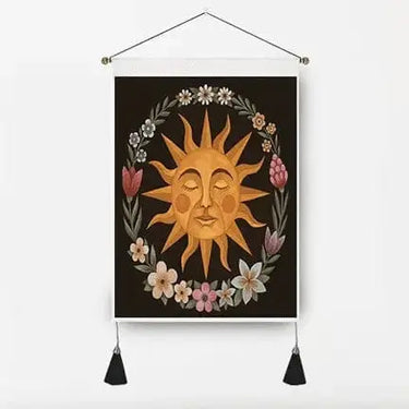 Hanging Wall Tapestry | Mystical Moon and Sun Decor Ziya Blue Ziya Blue