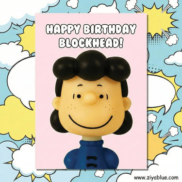 Happy Birthday Blockhead Peanuts Greeting Card Bite Your Granny Ziya Blue