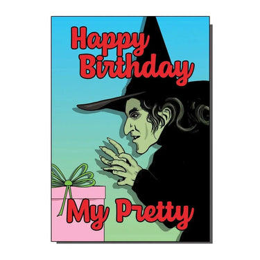 Happy Birthday Witch Card Bite Your Granny Ziya Blue