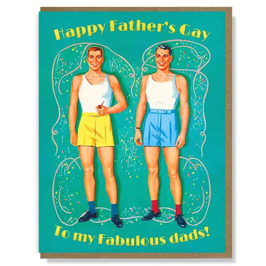 Happy Father's Gay Card | Gold Foil LGBTQ+ Greeting Smitten Kitten Ziya Blue