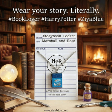 Harry Potter Locket | Chamber of Secrets Book Necklace Marshall and Rose Ziya Blue