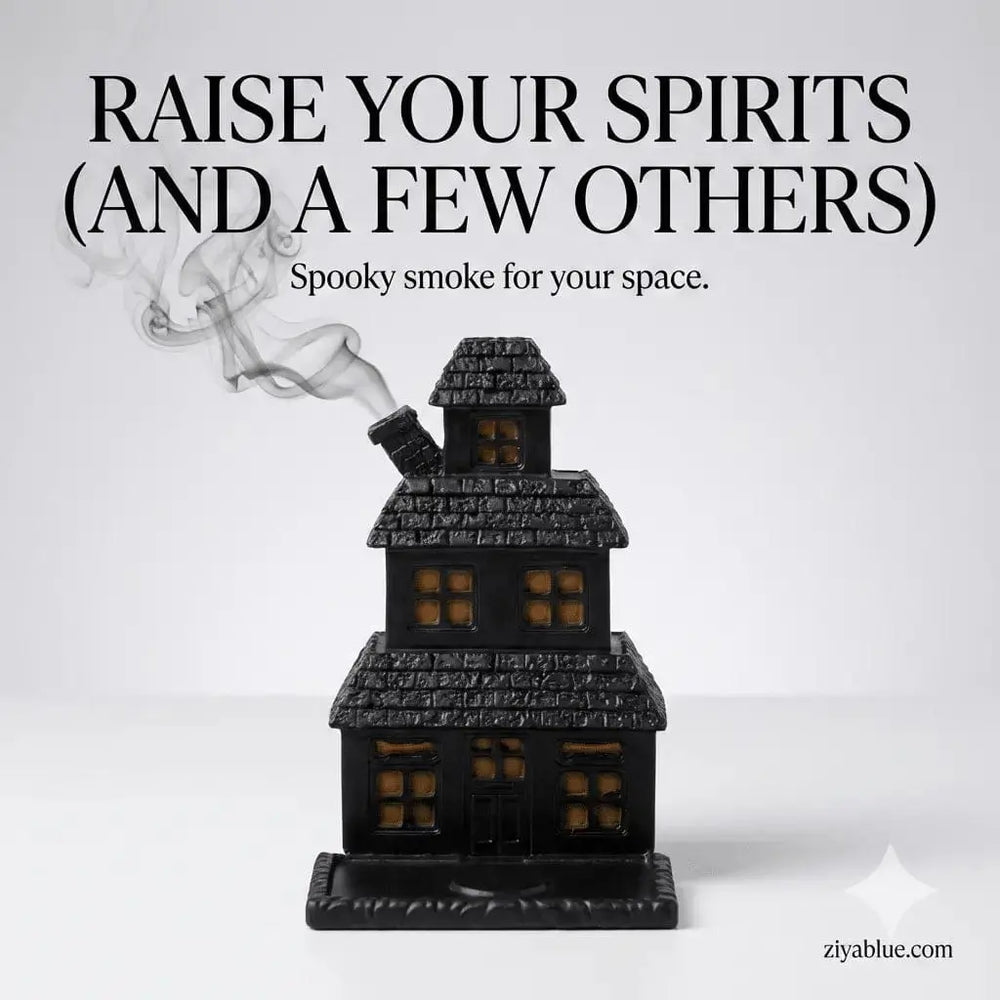 Haunted House Incense Holder | Gothic Victorian Manor Cone Burner Something Different Ziya Blue