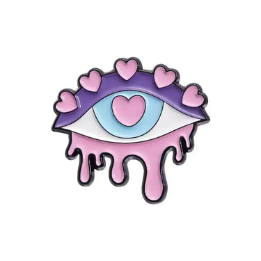Heart Eye Enamel Pin - Surreal Gothic Aesthetic Ziya Blue Ziya Blue