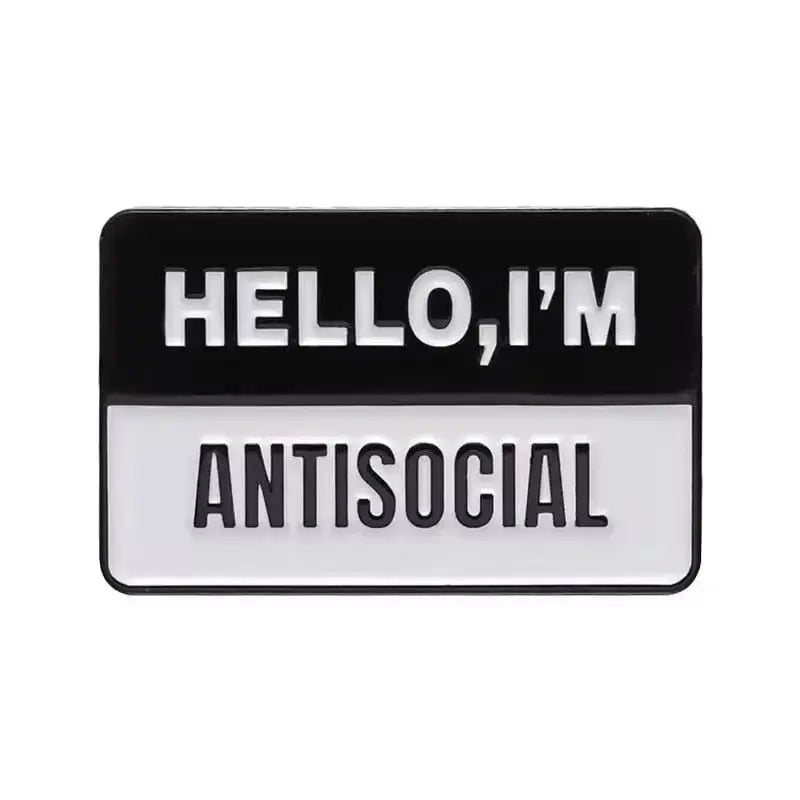 Hello Im Antisocial Pin: Introvert Lapel Accessory Ziya Blue Ziya Blue
