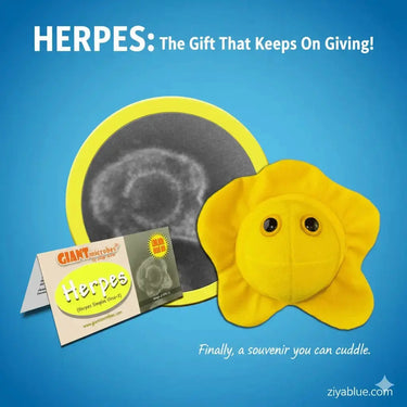 Herpes Virus Plush | HSV-2 Sexual Health Anatomy Toy Giant Microbes Ziya Blue