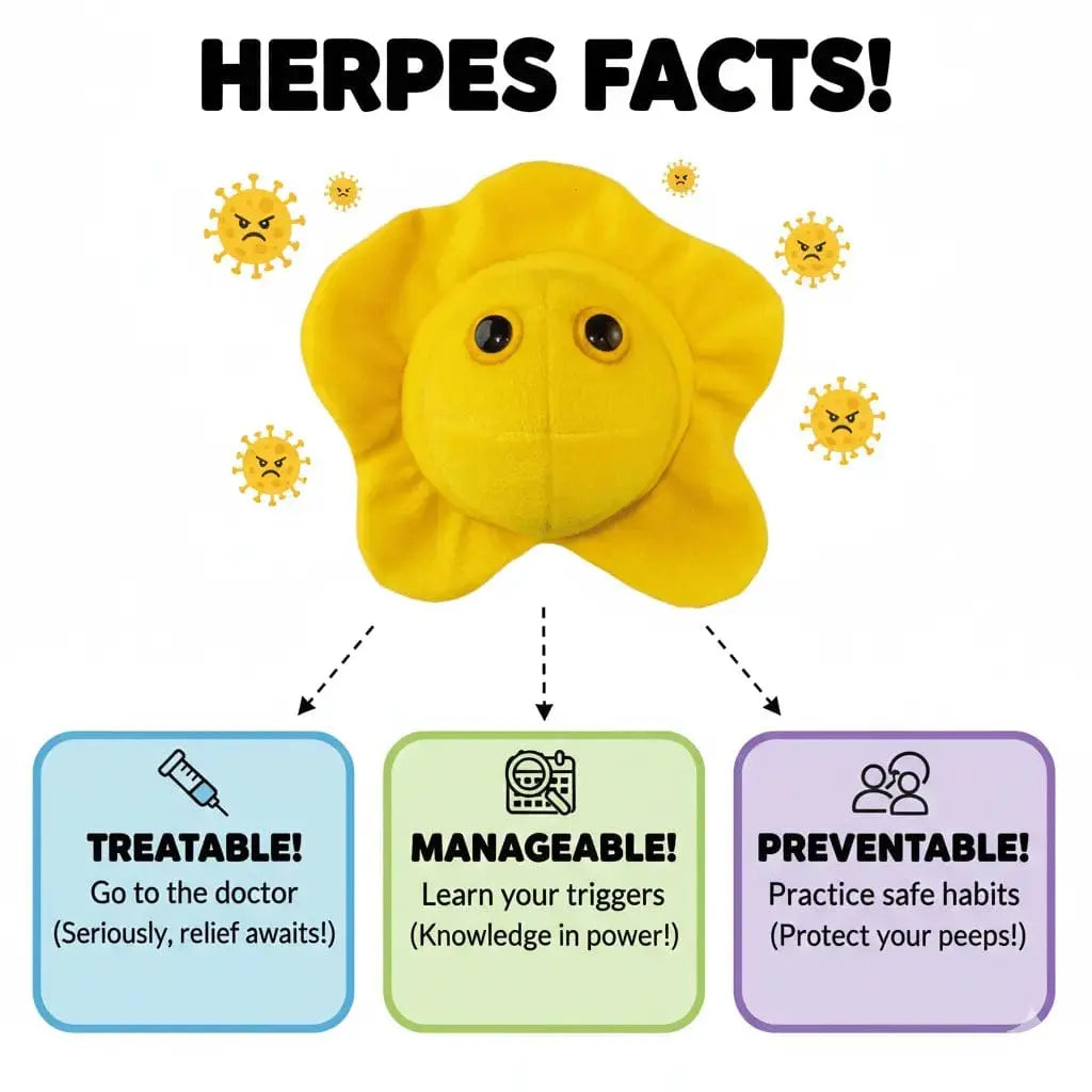 Herpes Virus Plush | HSV-2 Sexual Health Anatomy Toy Giant Microbes Ziya Blue