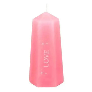 Hidden Rose Quartz Crystal Candle | Unscented Pink Love Pillar Something Different Ziya Blue