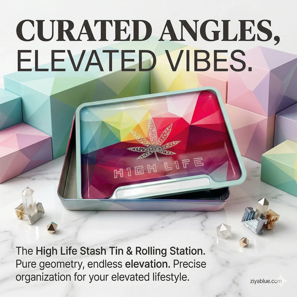 High Life Metal Stash Box: Festive Utility Decor  Ziya Blue