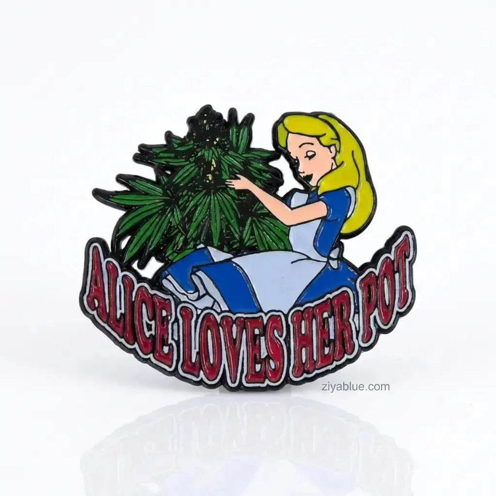 High Tea in Wonderland: Alice Parody Enamel Pin Square Deal Recordings & Supplies Ziya Blue