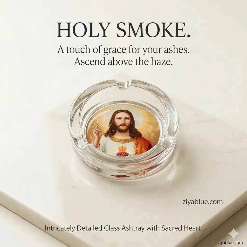 Holy Smokes Glass Ashtray Ziya Blue Ziya Blue
