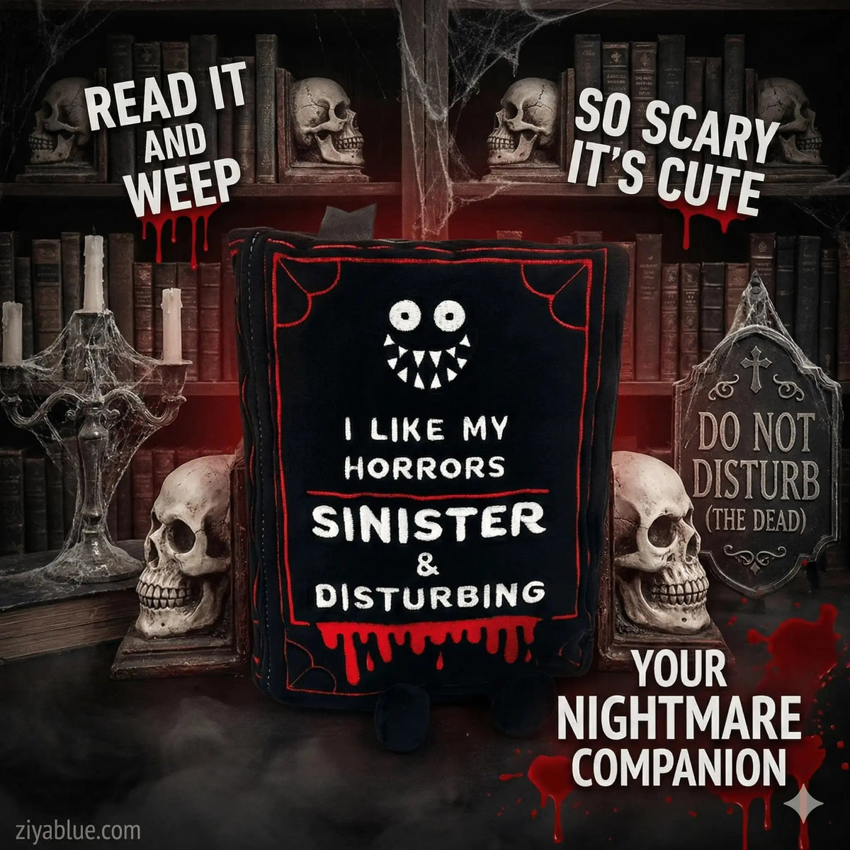 Horror Book Plush - Sinister, Disturbing, and Soft Punchkins Ziya Blue