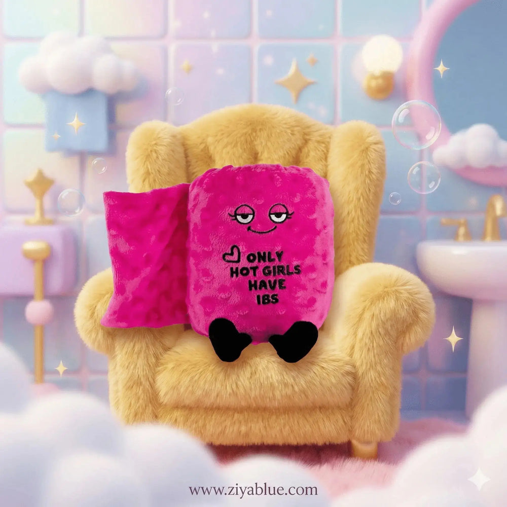 Hot Girls Have IBS Plush | Sassy Toilet Paper Roll Gift Punchkins Ziya Blue
