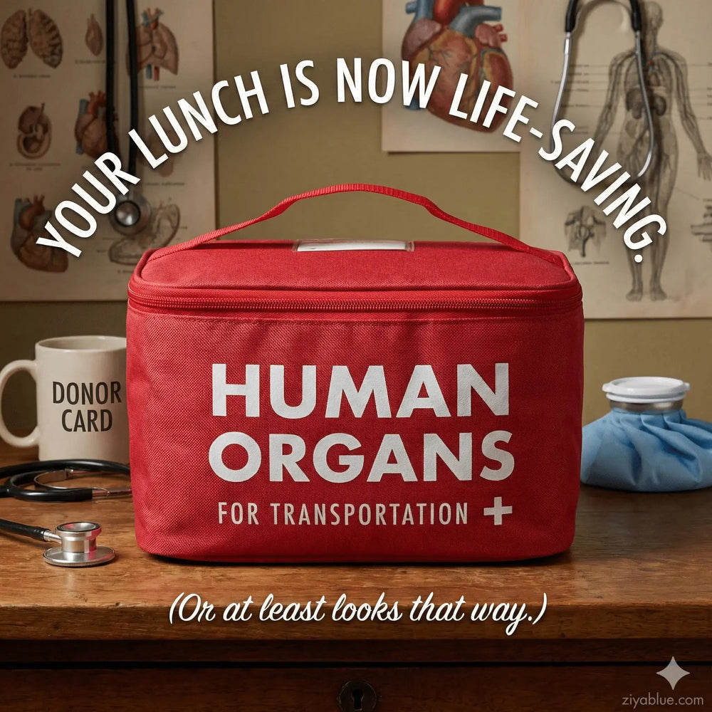 Human Organs Lunch Bag - The Ultimate Theft Deterrent The Diabolical Gift People Ziya Blue