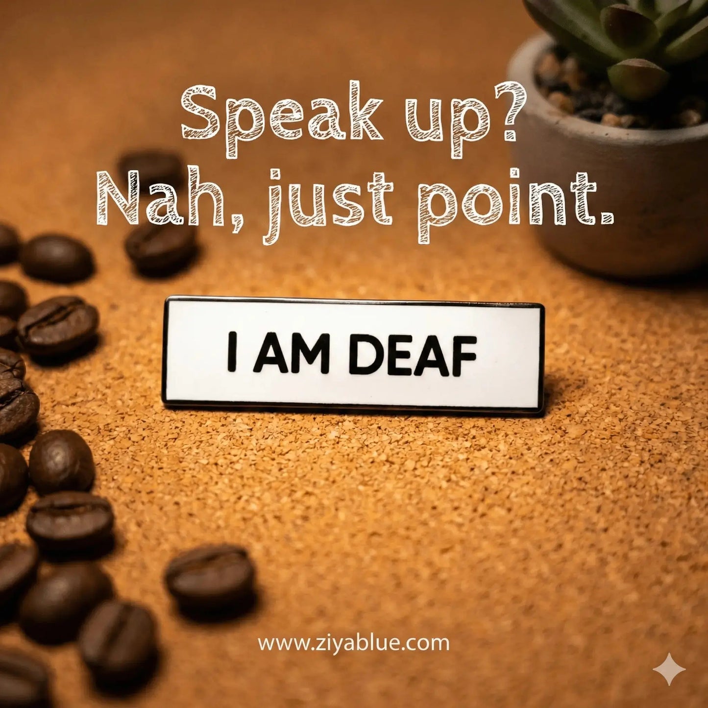 "I Am Deaf" Enamel Pin | Small Size Visibility Badge Retrophiliac Ziya Blue