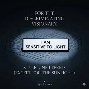 "I Am Sensitive To Light" Enamel Pin Retrophiliac Ziya Blue