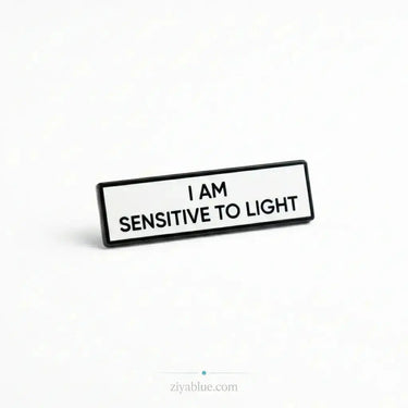 "I Am Sensitive To Light" Enamel Pin Retrophiliac Ziya Blue