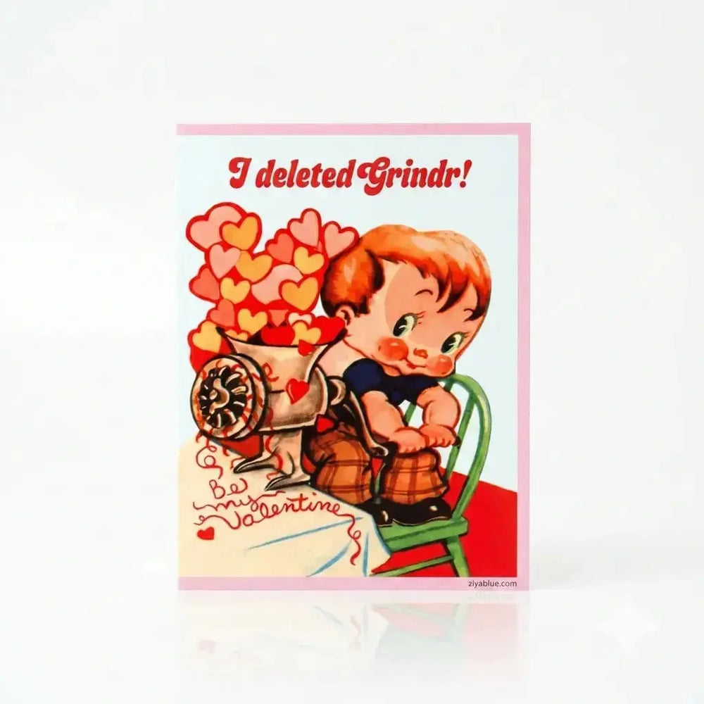 I Deleted Grindr! Card – The "Personal Growth" Greeting Smitten Kitten Ziya Blue
