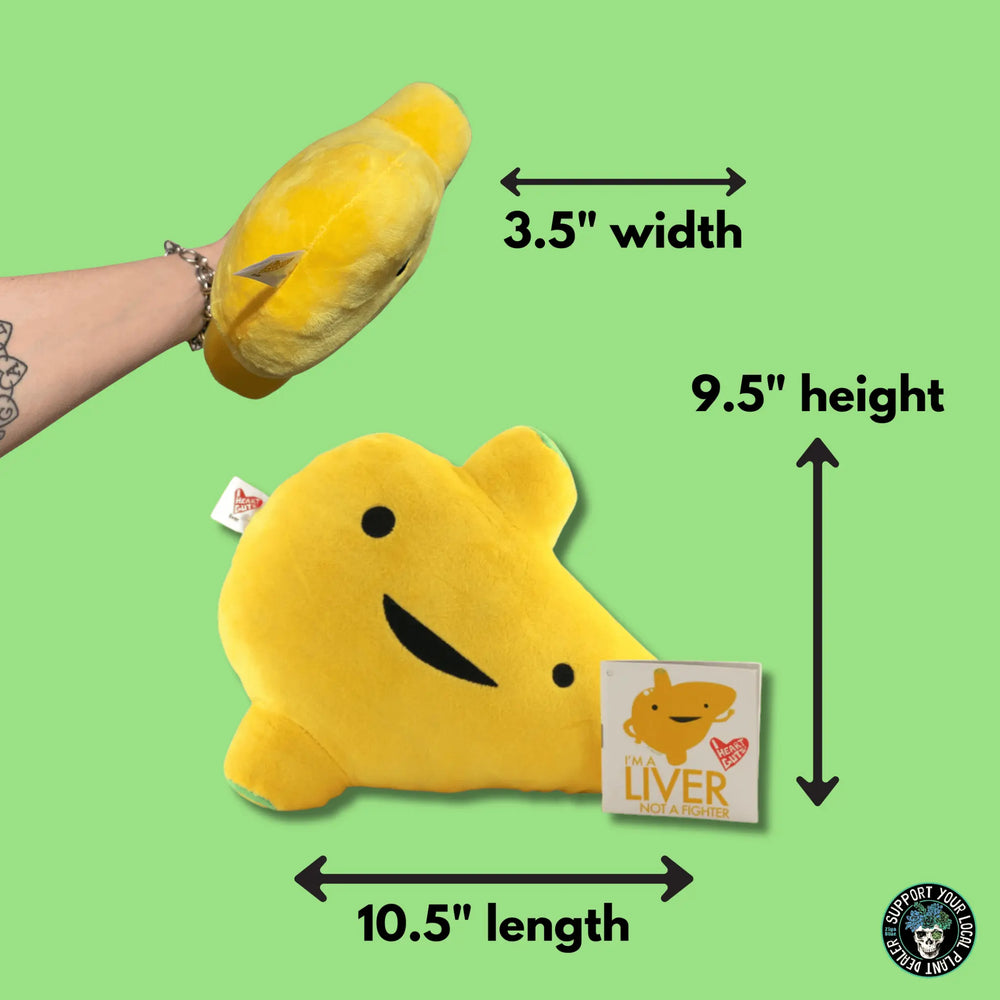 "I'm a Liver, Not a Fighter" I Heart Guts Liver Plush I Heart Guts Ziya Blue
