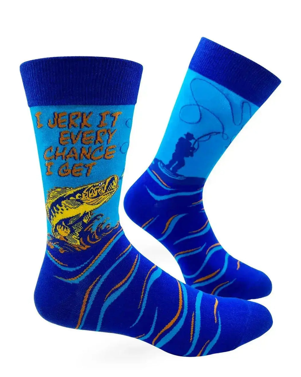 I Jerk It Socks: Funny Mens Crew Fabdaz Ziya Blue