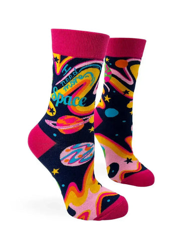 I Need More Space Socks: The Ultimate Women's Crew Fabdaz Ziya Blue