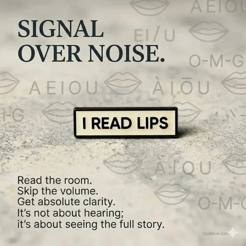 I Read Lips Pin | Deaf & Hard of Hearing Awareness Retrophiliac Ziya Blue