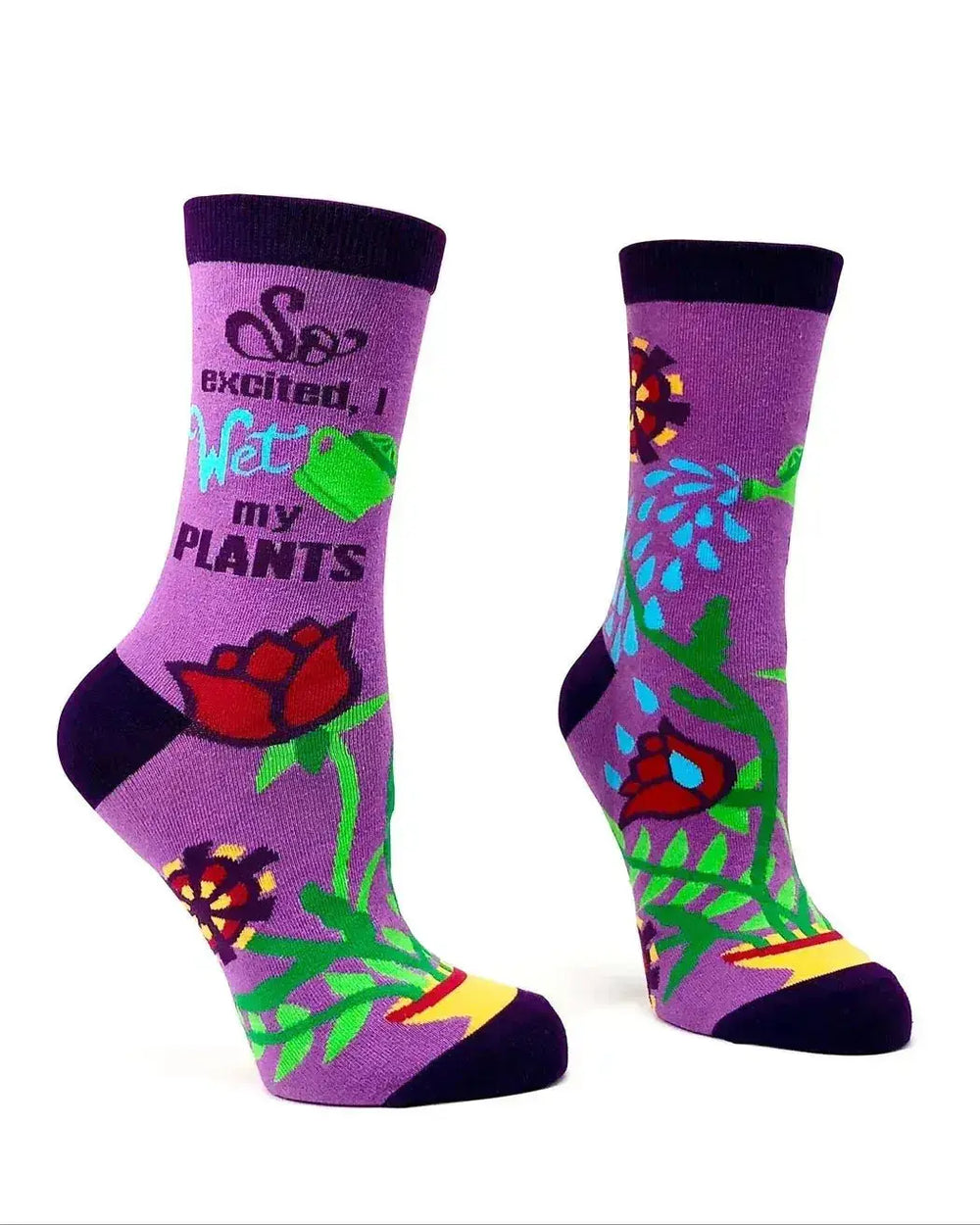 I Wet My Plant's Women's Crew Socks Fabdaz Ziya Blue